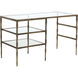Bruna 52 X 24 inch Clear / Antique Brass Desk